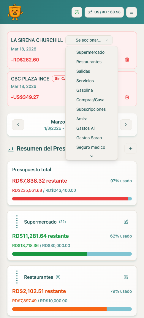 PocketPenny dashboard